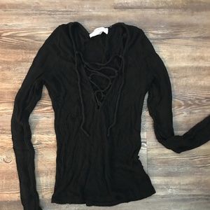 Urban Outfitters Project Social Tee Lace Up Top